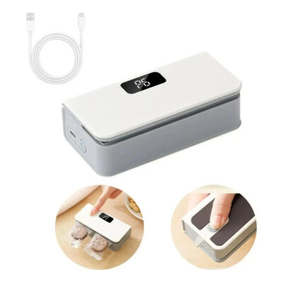 Selladora de Bolsas Mini Portátil con Cortador, Recargable USB y 6 Niveles